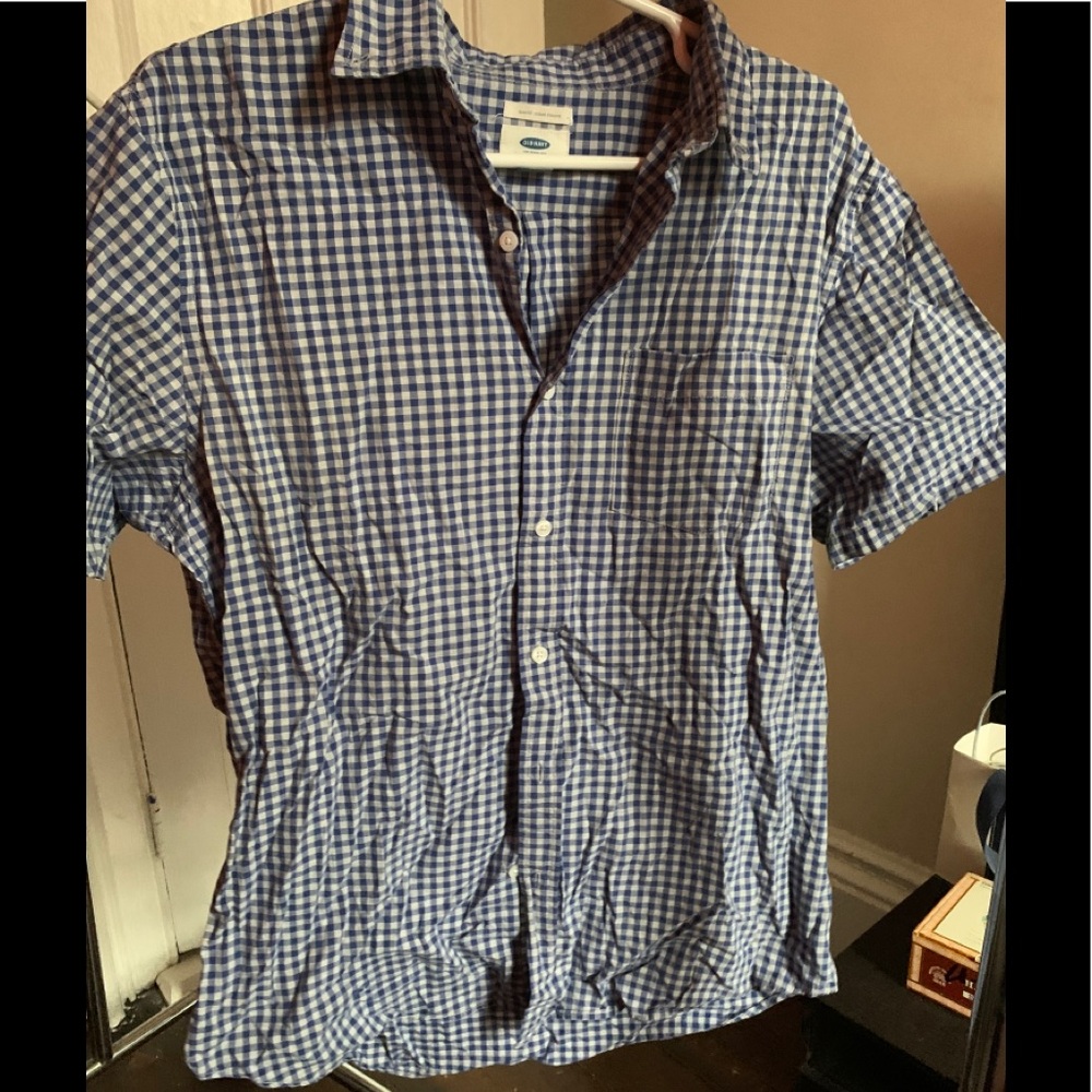 Old navy checked button down top